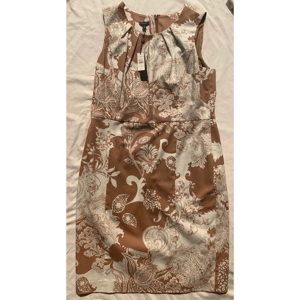 🆕 Talbots Tan And White Dress